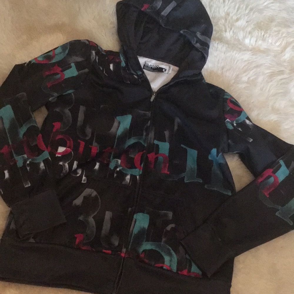 Burton logo zip up hoodie